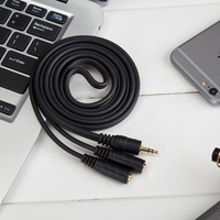 Câble Répartiteur Audio Jack 1/8 "3.5MM Stéréo Mâle Double 3.5MM Femelle PVC Veste Aux Interface Extension pour Casque Ordinateur