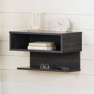 Factory Wholesale Night Table Gray Oak Wood <b>Floating</b> Nightstand <b>Wall</b> Hanging - Product Image 3