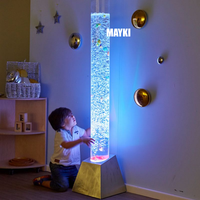 Tube à bulles d'eau LED apaisant de 5 pieds et 6 pieds, expérience sensorielle, lampe à bulles d'eau changeante de couleur, poisson interactif, tubes lumineux à bulles
