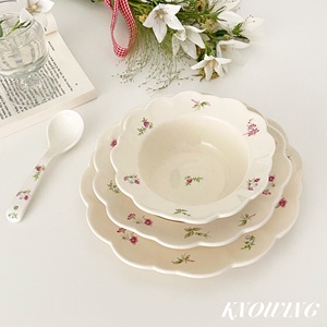 Bohemian Porcelain 8-Inch Flower Dessert Plate for Home Party Use-Eco-Friendly Fruit Salad Bowl - Product Image 2