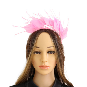 Spock Goose Feather Cut Hart Big Floating Wire Flower Corsage Kopfschmuck Peacock Silk Flower Kleidung Anhänger Diy Crafts - Product Image 4