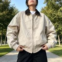 Blouson bomber en coton kaki à col rabattu, coupe-vent, respirant, unisexe