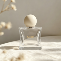 Flacon pulvérisateur de parfum en verre transparent à fond épais, flacon de parfum vide avec bouchon à bille, impression personnalisée du logo pour l'emballage de parfum