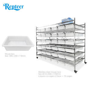 Repteer Étagère de reproduction pour souris en acier inoxydable, 72 tiroirs, double rangée, 6 niveaux, robuste, avec système de fixation par <span class=keywords><strong>bouton</strong></span>-pression, pour élevage en vrac et utilisation en laboratoire - Product Image 3