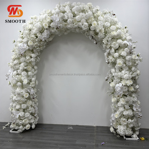 Arche de fleurs artificielles lisses, très demandée, pour mariage, décoration d'arche de roses, arche de fleurs blanches, toile de fond de porte - Product Image 2