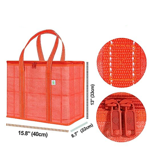 Grand ensemble de sac fourre-tout robuste amélioré sacs d'épicerie réutilisables isolés épais <span class=keywords><strong>doublure</strong></span> <span class=keywords><strong>thermique</strong></span> imperméable en Polyester - Product Image 3