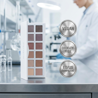 Palette de fards à paupières de luxe à 12 couleurs, waterproof, mat et scintillant, finition chatoyante, sans cruauté, pour tous types de peau
