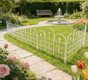 Valla Metálica Decorativa para Jardín, Barrera para Perros, Resistente a la Oxidación, Sin Excavación, Fácil de Montar - Product Image 5