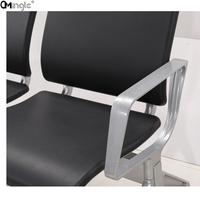 Chaise d'attente en aluminium PU, prix d'usine, siège d'aéroport, hôpital, clinique, banc de salle d'attente avec chargeur d'alimentation USB
