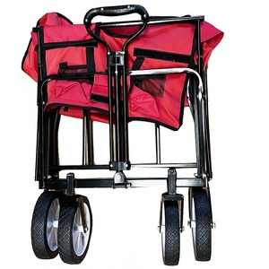 Chariot de camping pliable avec poches latérales, chariot utilitaire robuste et pliable, logo couleur personnalisé - Product Image 5