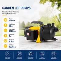 Pompe auto-amorçante haute performance 1200W, hauteur de refoulement max. 48m, débit 3800L/h pour l'irrigation des jardins et les projets d'alimentation en eau domestique