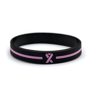 Bracelet de sensibilisation au <span class=keywords><strong>cancer</strong></span> du sein ruban rose Bracelet en Silicone espoir foi force courage femme fête cadeau Bracelet en caoutchouc - Product Image 6