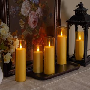 Ensemble personnalisé de 5 ou 9 bougies LED électriques à piles en acrylique et plastique, avec télécommande, pour la décoration de la maison - Product Image 2