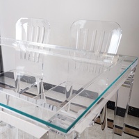 Acryl-Möbel Klarer Langer Esstisch 4 Beine Transparenter Acryl-Tisch