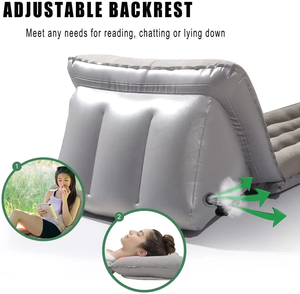 Self Inflating Camping Sleeping Pad With Adjustable <b>Backrest</b> Durable Flocking Air Mattress Sleeping Pad - Product Image 5