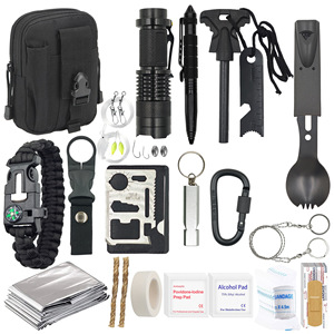Survival Gear Kit 16x12x5cm Compact Multi Functional Tool Set For Outdoor Camping Emergency First Aid - Product Image 1
