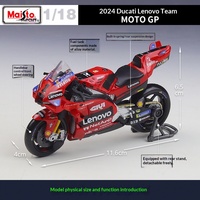 Modèle de moto de course Ducati Team 2024 MAISTO 1:18 en alliage, jouet de simulation avec contrôle de la force et emballage en boîte couleur