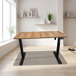 Escritorio Moderno Ajustable con Superficie de Madera y Patas de Metal Negro KTS-230512-16 - Product Image 2