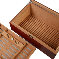 Vente en gros de boîte d'emballage hydratante pour cigare cubain en bois serrure à code portable transparente étui à cigarettes en vrac