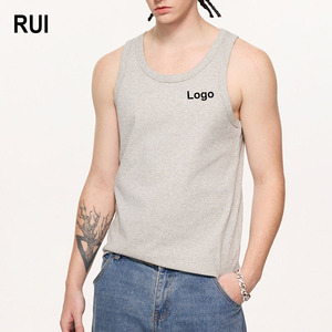 RUIQUWIN Débardeur Homme Lourd Respirant Séchage Rapide 100% Coton Couleur Unie pour Gym Entraînement Sport Décontracté - Product Image 1