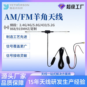 YETNORSON 433M Antenne externe de type T AM FM double bande à gain élevé omnidirectionnelle pour récepteur radio - Product Image 5