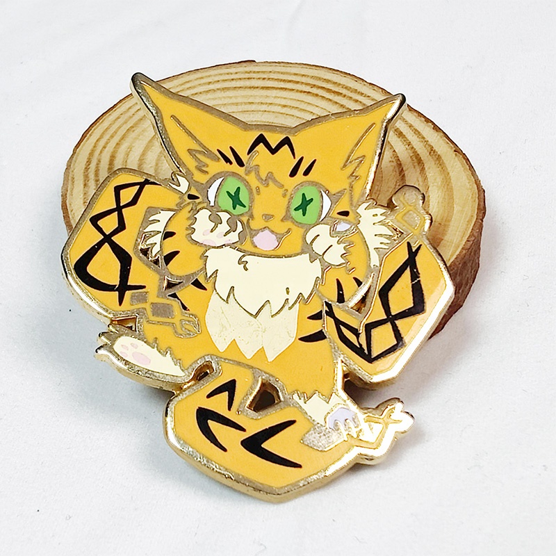 2022 г., производство INS, позолоченный мультяшный значок с тигром из аниме