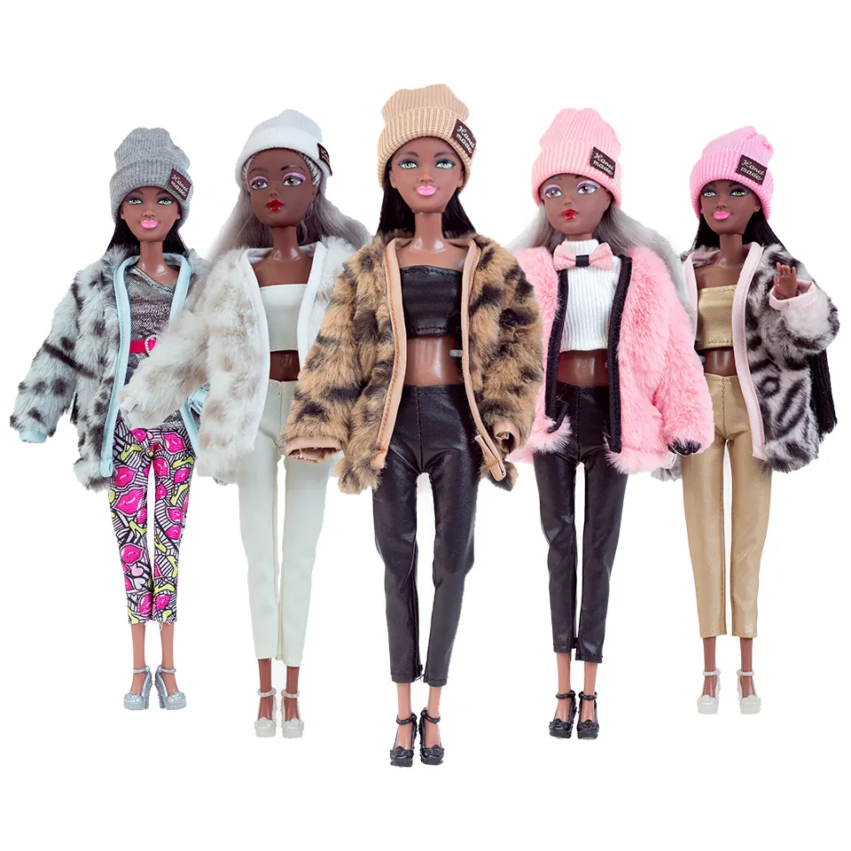 Factory price Best Quality vinyl silicone Doll 12inch fashion black dolls for girls