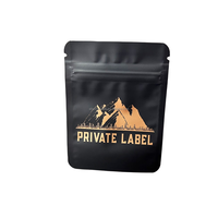 Sac en Mylar imprimé personnalisé 3.5g pour produits alimentaires, anti-odeur, emballage noir mat avec fermeture à glissière, mini pochette plate, sac en aluminium avec fermeture éclair