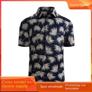 Polos à manches courtes tendance pour hommes, vêtements haut de gamme pour hommes d'affaires et vêtements décontractés, avec imprimés en soie de glace. - Product Image 2