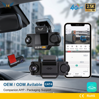 T39 4G LTE Cloud Dashcam 2K Système de sécurité intelligent pour véhicule à 3 canaux avec GPS, WiFi, surveillance de stationnement et écran IPS pour la course, garantie 1 an