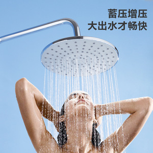 Pommeau de Douche Pluie Rond Argenté à Trois Vitesses avec Jet Puissant et Anti-Corrosion pour Salle de Bain - Product Image 1