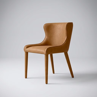 Chaise de salle à manger professionnelle écologique avec structure en acier Nicola Slope en cuir pour la maison, les villas et les salles