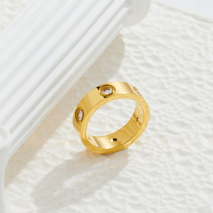 18K PVD <b>Gold</b> Plated Stainless Steel Eternity Band <b>Ring</b> Bezel <b>Set</b> | Aceworks Luxury Men's Trendy Gift <b>Ring</b> - Product Image 6