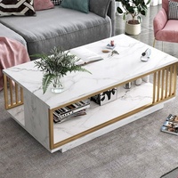 Salon ménage marbre table basse lumière luxe simple table à thé