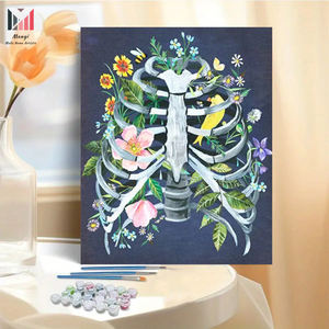 Kit de pintura por números de <span class=keywords><strong>esqueleto</strong></span> DIY para adultos, juego de pinturas acrílicas para principiantes, juego de manualidades para decoración del hogar, regalo para familiares y amigos - Product Image 1