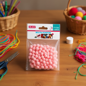 Palline Pom Pom ILAN 0,8 cm Melocoton 100 Pezzi Decorazioni Artigianali - Product Image 2