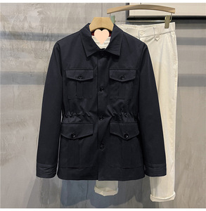 Asian Size Runs Small New <strong>Men's</strong> Casual Workwear <strong>Cargo</strong> <strong>Jacket</strong> with Lapel Collar Vintage Outerwear Sehe Fashion - Product Image 5