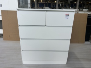 Trắng mộc mạc 8-ngăn kéo tủ quần áo cao ngực ngăn kéo không có tay cầm gỗ lưu trữ tủ cho phòng ngủ phòng khách hành lang & lối vào - Product Image 3