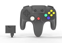 Gamepad Nirkabel 2.4Ghz untuk 64 dengan Motor Getar dan Bahan ABS - Joystick Manette Plug and Play