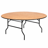 Table Ronde Pliante Robuste en Contreplaqué avec Bordure PVC Courbée pour Organisateurs d'Événements et Sociétés de Location – Vente en Gros