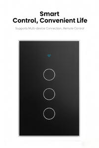Interrupteur mural intelligent WIFI UOULYN US 10A 3 gangues pour la <span class=keywords><strong>maison</strong></span>, panneau en verre 120*75mm, prend en charge la connexion Bluetooth et Wifi - Product Image 4