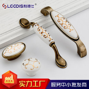 European Style Ceramic Cabinet Handle 6036 6032 Zinc Alloy Bar Pull Drawer Hardware For Furniture - Product Image 3