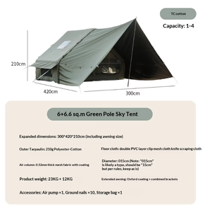 6+6 Expandable All Season Camping <b>Tent</b> Rainproof Wind Tested <b>Easy</b> Setup Air Blown Marquee Sky <b>Tent</b> - Product Image 4