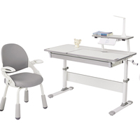 Ensemble bureau et chaise pour enfants, réglable en hauteur, mobilier d'apprentissage en métal pour la maison et l'école