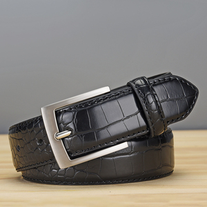 Ceinture <span class=keywords><strong>Homme</strong></span> en PU Motif Croco Tendance 2026 avec Boucle Ardillon en Alliage Anti-Rouille Durable et Réglable pour Tenues Quotidiennes et Professionnelles - Product Image 5