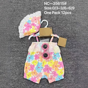 Vente <span class=keywords><strong>en</strong></span> gros Vêtements rampants modèle <span class=keywords><strong>en</strong></span> écharpe pour bébé femme florale de haute qualité avec chapeau lunettes Costume de bébé trois pièces - Product Image 2