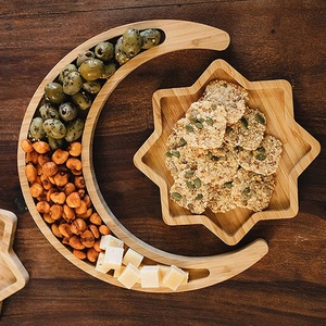 Bandeja de madera para dulces, bebidas y aperitivos, <span class=keywords><strong>luna</strong></span> creciente y Estrella, 11,8 pulgadas - Product Image 2