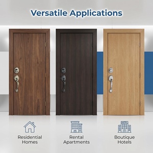 Ensemble <span class=keywords><strong>de</strong></span> poignées <span class=keywords><strong>de</strong></span> <span class=keywords><strong>porte</strong></span> tubulaires à levier avec serrure à clé, en alliage <span class=keywords><strong>de</strong></span> zinc noir mat électroplaqué, robuste et durable, pour chambre à coucher - Product Image 6