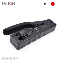 Herramienta de prensado Ethernet Cat7 con conectores de paso y piezas de telecomunicaciones de cortador de alambre RJ45