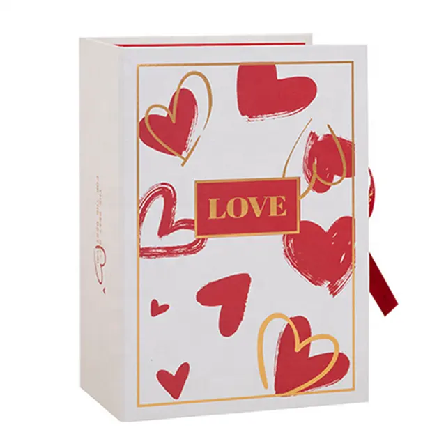 रचनात्मक वैलेंटाइन डे फ्लिप बुक इत्र रेशम स्कार्फ लिपस्टिक सेट पैकेज उपहार बॉक्स